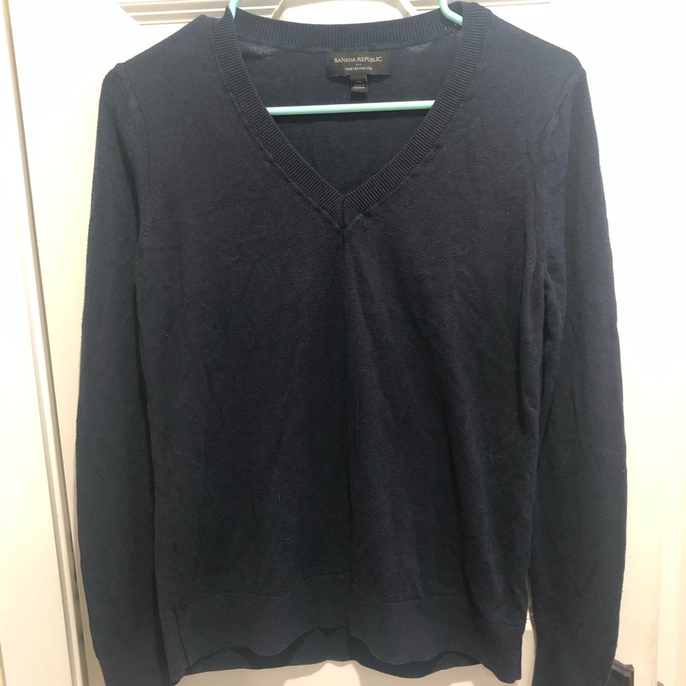 Banana Republic Women’s Deep Blue V-Neck Sweater